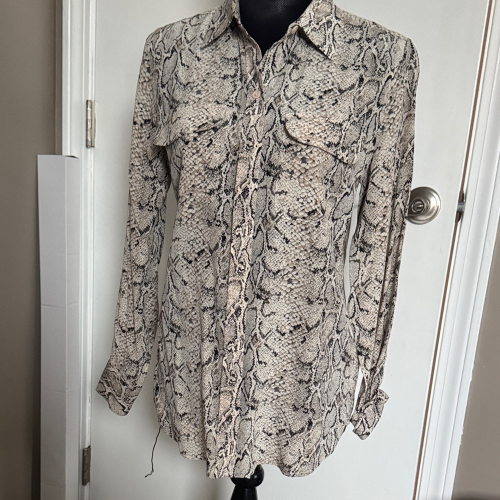 Equipment Silk Snakeskin Pattern Blouse